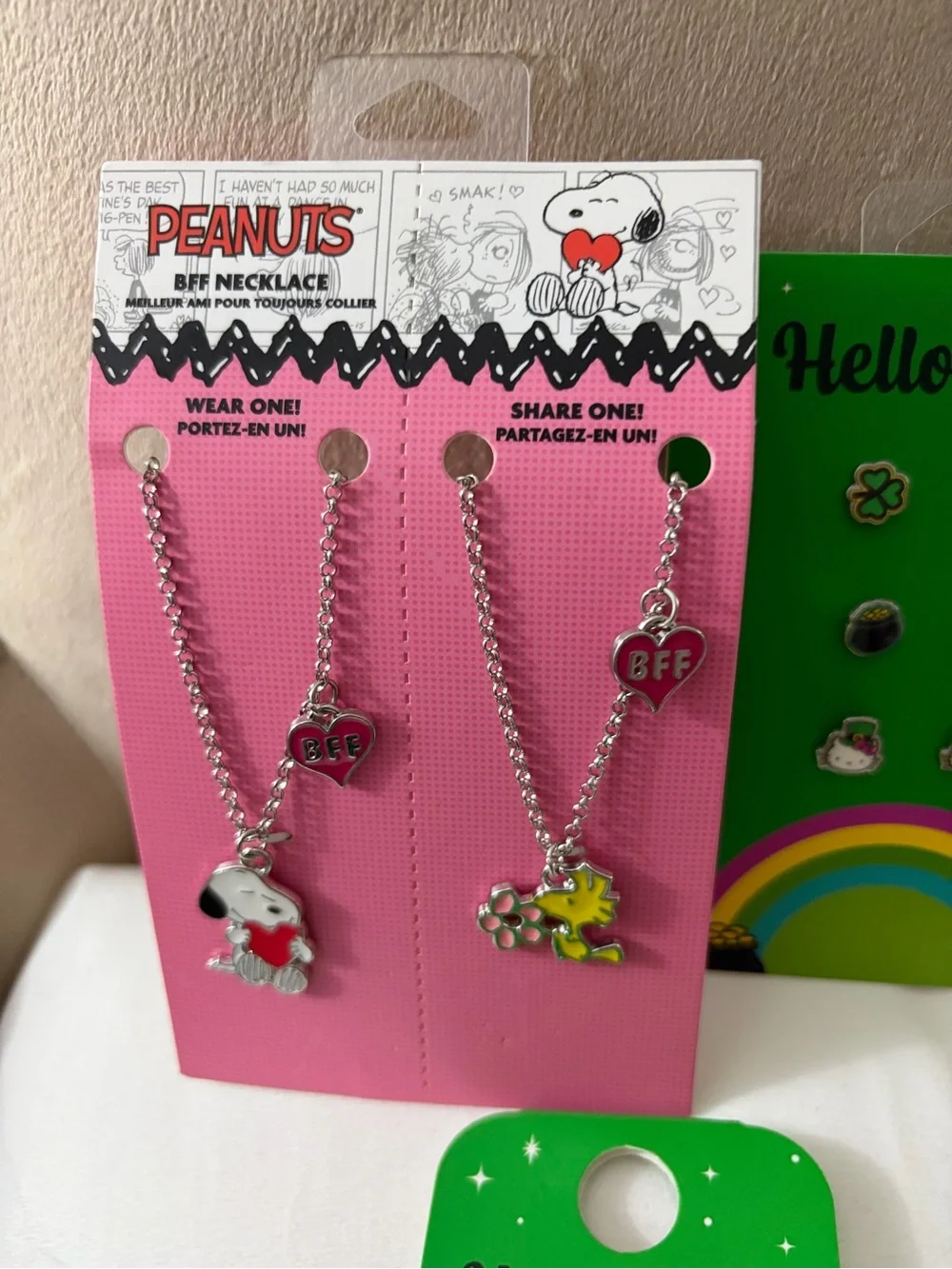 NWT Peanuts BFF Necklaces, Hello Kitty Earrings & Scrunchies and Charm Trio